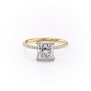 The Pave Sarah Set With A 4.5 Carat Princess Moissanite