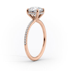 The Pave Sarah Set With A 3 Carat Radiant Moissanite