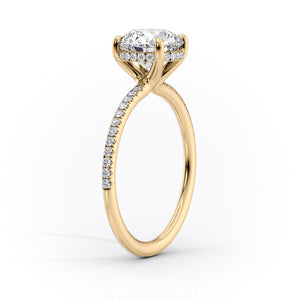 The Pave Sarah Set With A 3.5 Carat Princess Moissanite
