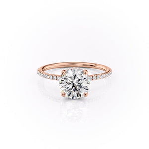 The Pave Sarah Set With A 2.5 Carat Round Moissanite
