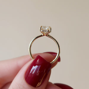 The Pave Sarah Set With A 1 Carat Radiant Lab Diamond
