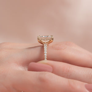 The Pave Sarah Set With A 1 Carat Radiant Lab Diamond