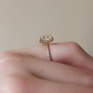The Pave Sarah Set With A 1 Carat Radiant Lab Diamond