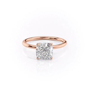 The Lily Set With A 3.5 Carat Cushion Moissanite
