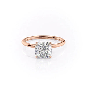 The Lily Set With A Cushion Moissanite