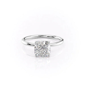The Lily Set With A 3 Carat Cushion Lab Diamond