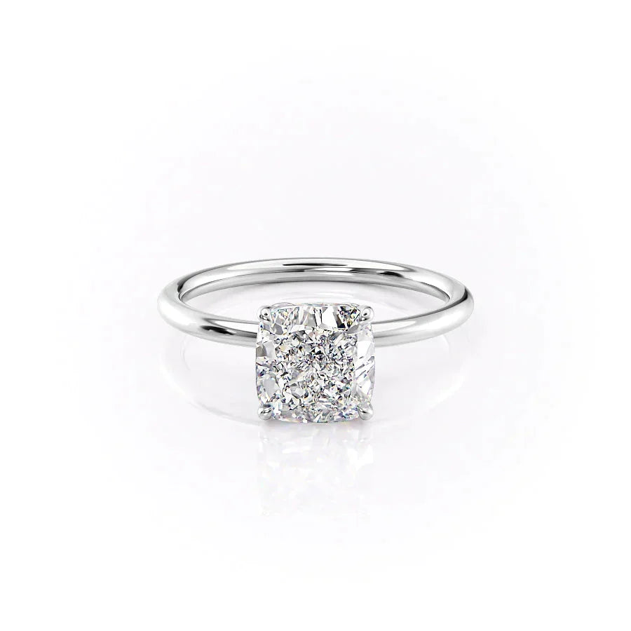 The Lily Set With A Cushion Moissanite