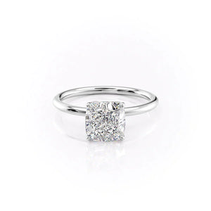 The Lily Set With A Cushion Moissanite