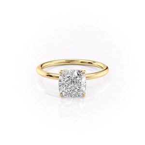 The Lily Set With A Cushion Moissanite