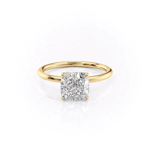The Lily Set With A 2.5 Carat Cushion Moissanite