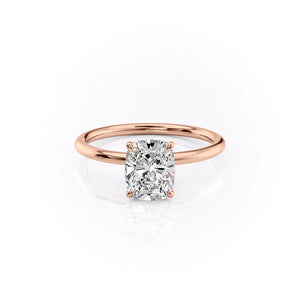 The Lily Set With A 1.5 Carat Elongated Cushion Moissanite