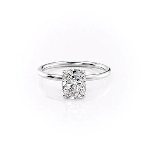 The Lily Set With A Elongated Cushion Moissanite