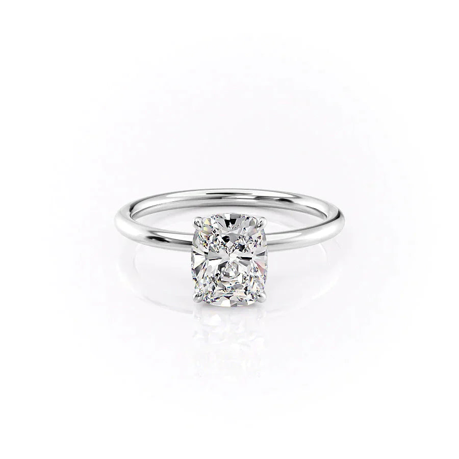 The Lily Set With A 4.5 Carat Elongated Cushion Moissanite