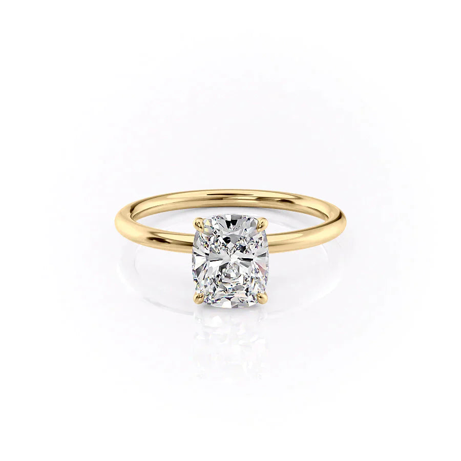 The Lily Set With A 1.5 Carat Elongated Cushion Moissanite