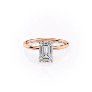 The Lily Set With A 2.5 Carat Emerald Moissanite