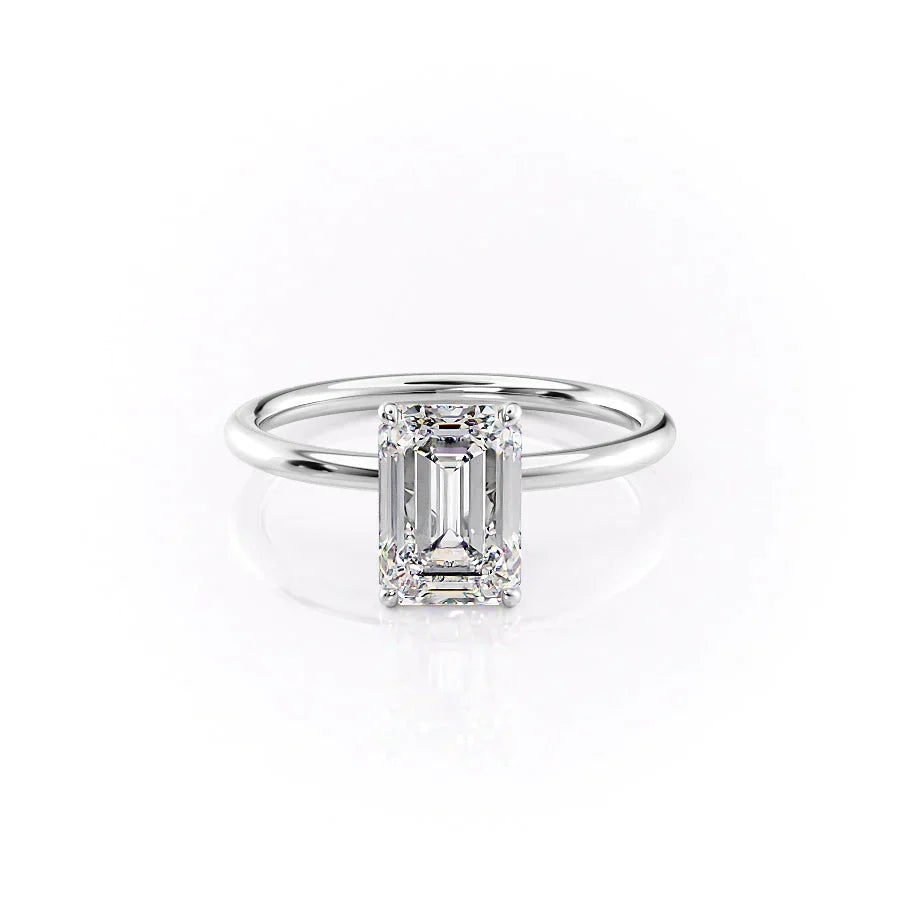 The Lily Set With A Emerald Moissanite