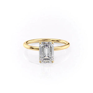 The Lily Set With A Emerald Moissanite