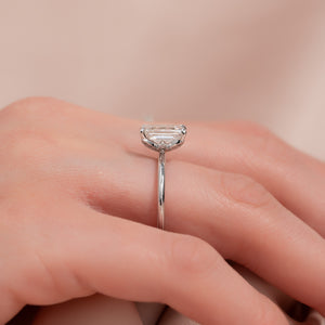 The Lily Set With A 4.5 Carat Emerald Moissanite
