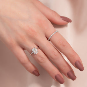The Lily Set With A 4.5 Carat Emerald Moissanite