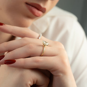The Lily Set With A 3 Carat Emerald Lab Diamond