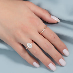 The Lily Set With A 1 Carat Oval Lab Diamond