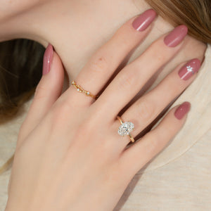 The Lily Set With A 2 Carat Oval Lab Diamond
