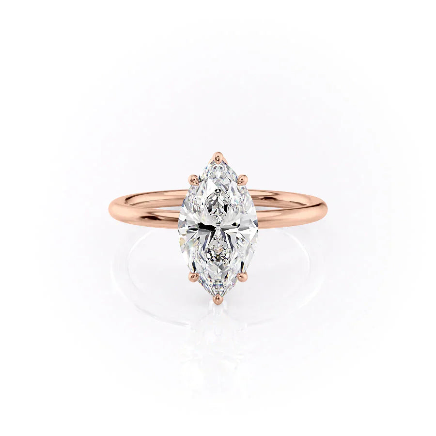 The Lily Set With A 4.5 Carat Marquise Moissanite