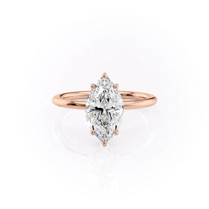 The Lily Set With A 2.5 Carat Marquise Moissanite