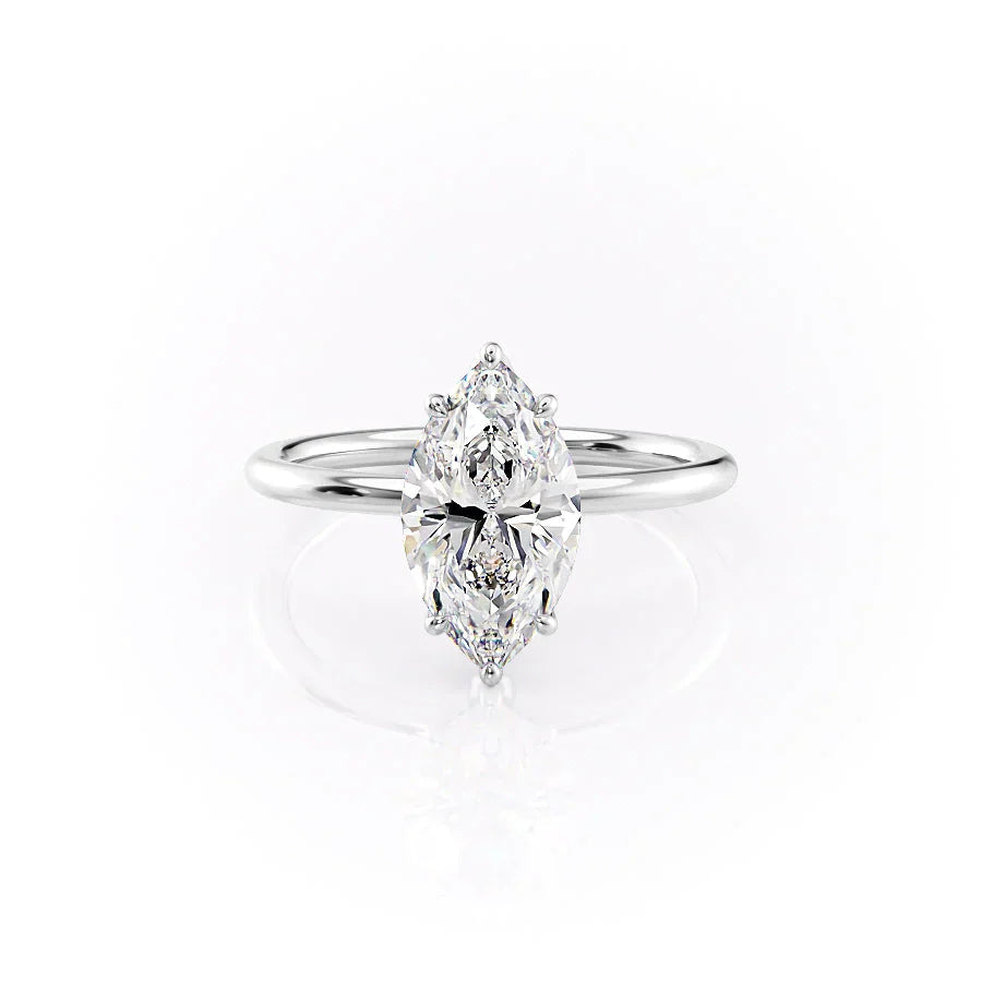 The Lily Set With A 2.5 Carat Marquise Moissanite