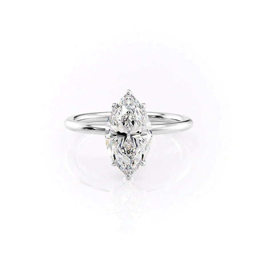 The Lily Set With A 3 Carat Marquise Lab Diamond