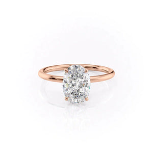 The Lily Set With A 2.5 Carat Oval Moissanite