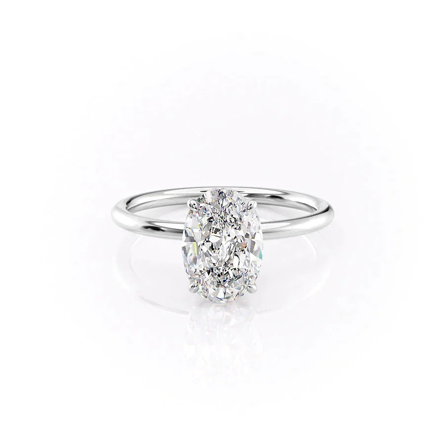 The Lily Set With A 1.5 Carat Oval Lab Diamond