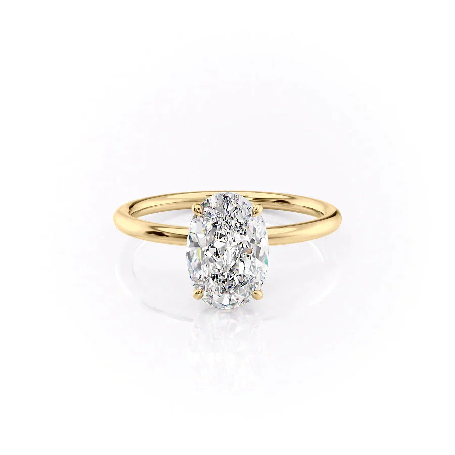 The Lily Set With A 1.5 Carat Oval Lab Diamond