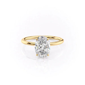 The Lily Set With A 3.5 Carat Oval Moissanite