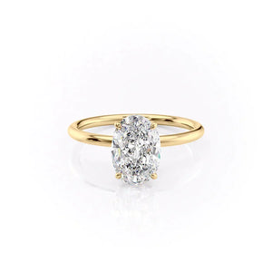 The Lily Set With A Oval Moissanite