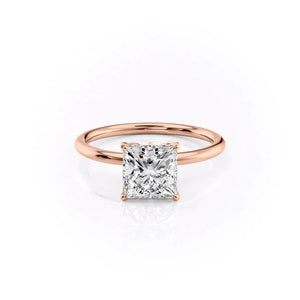 The Lily Set With A 4.5 Carat Princess Moissanite