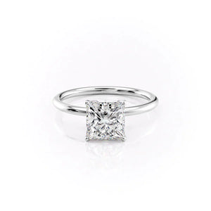 The Lily Set With A 2 Carat Princess Lab Diamond