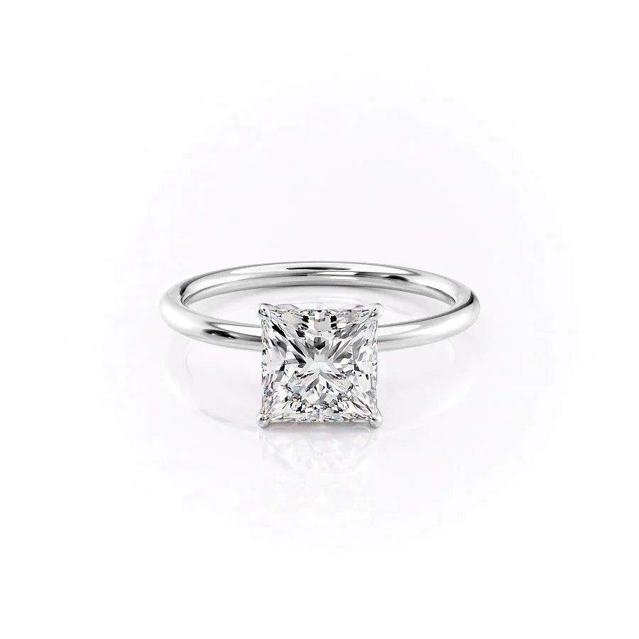 The Lily Set With A 3.5 Carat Princess Moissanite