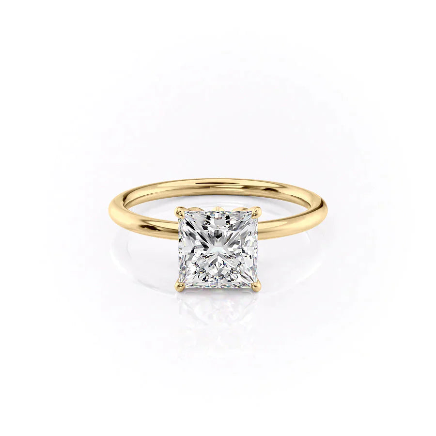 The Lily Set With A 2.5 Carat Princess Moissanite