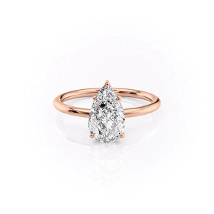 The Lily Set With A 2 Carat Pear Lab Diamond