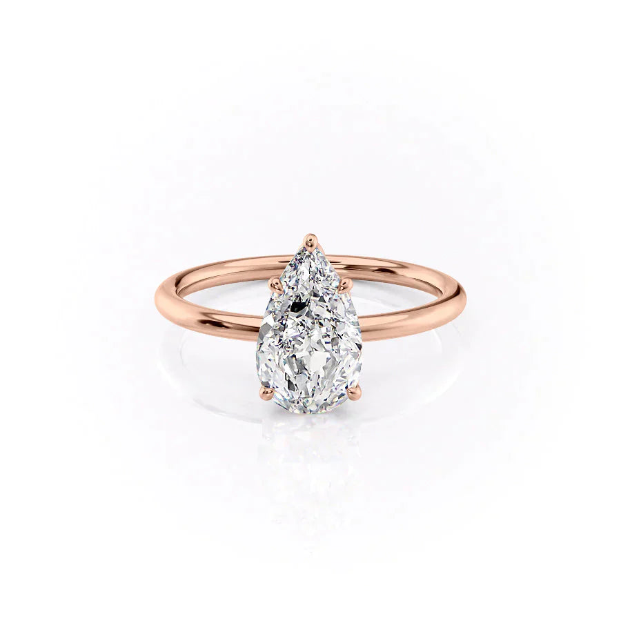The Lily Set With A 1 Carat Pear Lab Diamond