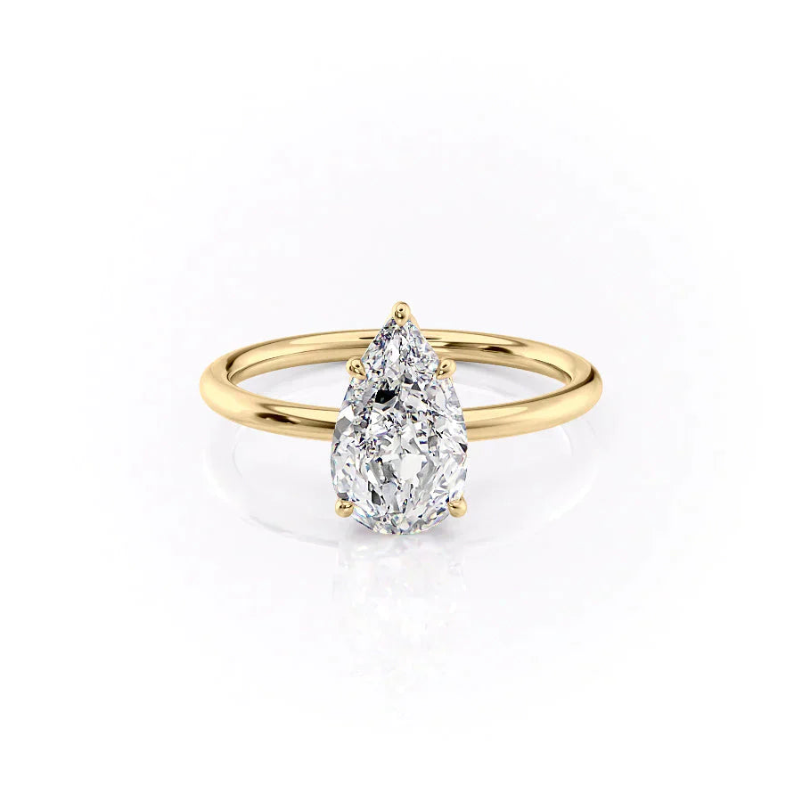 The Lily Set With A 4.5 Carat Pear Moissanite