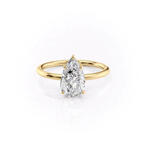 The Lily Set With A 2 Carat Pear Lab Diamond