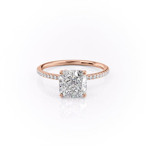 The Pave Lily Set With A 3 Carat Cushion Lab Diamond