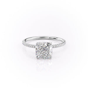 The Pave Lily Set With A 1.5 Carat Cushion Moissanite