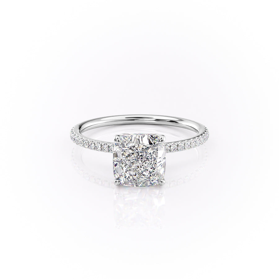 The Pave Lily Set With A 4.5 Carat Cushion Moissanite