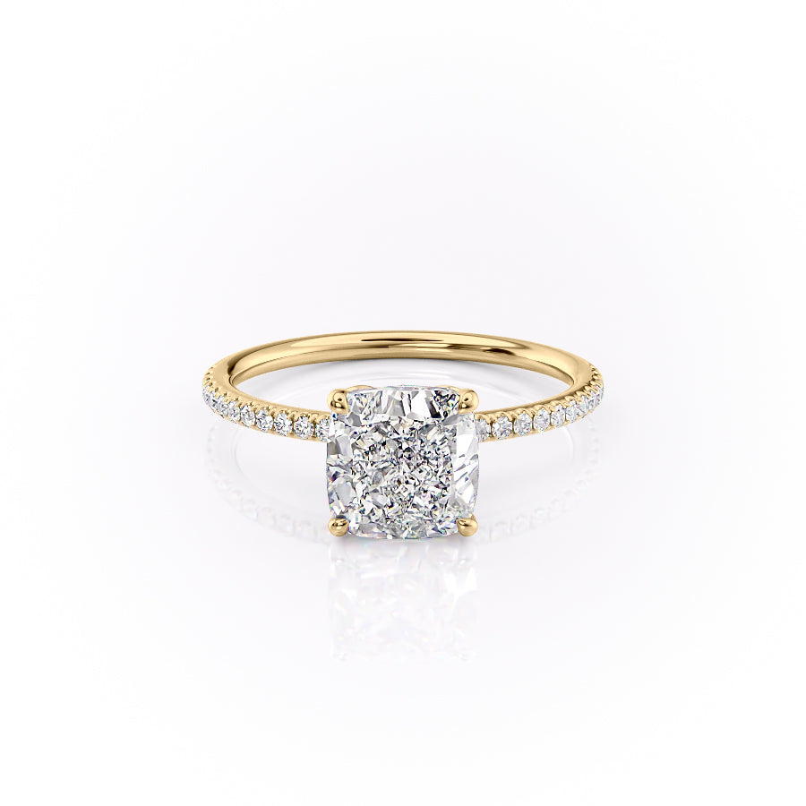 The Pave Lily Set With A 3.5 Carat Cushion Moissanite