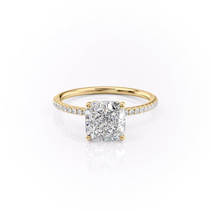 The Pave Lily Set With A 2 Carat Cushion Lab Diamond