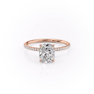 The Pave Lily Set With A 2 Carat Elongated Cushion Lab Diamond