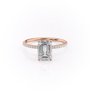 The Pave Lily Set With A 3 Carat Emerald Lab Diamond